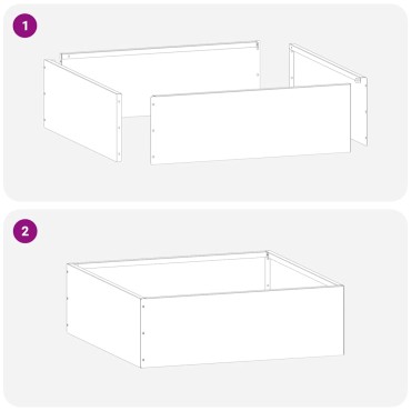 vidaXL Περίγραμμα γκαζόν Λευκό 40 x 40 x 13 cm Ατσάλι