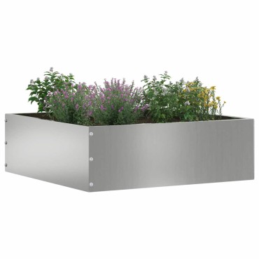 vidaXL Περίγραμμα γκαζόν Ασημί 40 x 40 x 13 cm Επικαλυμμένος Χάλυβας