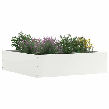 vidaXL Περίγραμμα γκαζόν Λευκό 50 x 50 x 13 εκ Ατσάλι