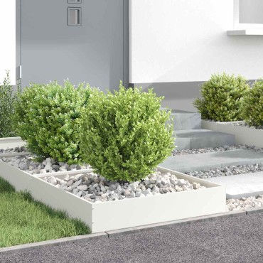 vidaXL Περίγραμμα γκαζόν Λευκό 60 x 60 x 13 εκ Ατσάλι