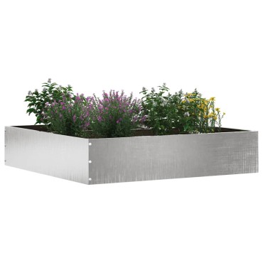vidaXL Περίγραμμα γκαζόν Ασημί 60 x 60 x 13 εκ Ανοξείδωτο ατσάλι