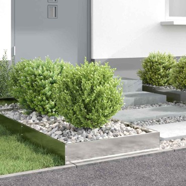 vidaXL Περίγραμμα γκαζόν Ασημί 60 x 60 x 13 εκ Ανοξείδωτο ατσάλι