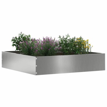 vidaXL Περίγραμμα γκαζόν Ασημί 60 x 60 x 13 εκ Επικαλυμμένος Χάλυβας