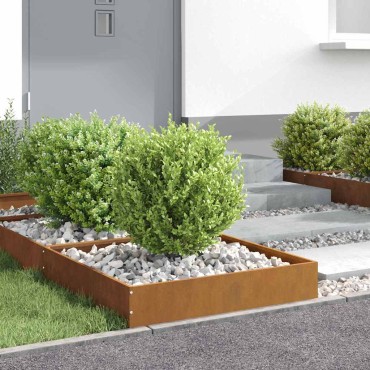vidaXL Περίγραμμα γκαζόν Σκ rusty 60 x 60 x 13 εκ