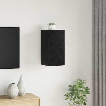 vidaXL Τηλεοπτική Κάβα Τοίχου 30,5x30x60cm Μαύρη Οξυά