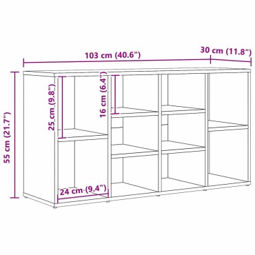 vidaXL Πάγκος για παπούτσια 103x30x54,5cm Επεξεργασμένο Ξύλο