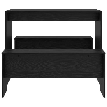 vidaXL Σετ τραπεζαρίας 2 τεμ. Μαύρη δρυς Επεξεργασμένο ξύλο 97x47x75cm