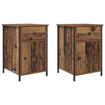 vidaXL Κομοδίνο 2 τεμ. Παλιό ξύλο 40x42x60cm Επεξεργασμένο Ξύλο