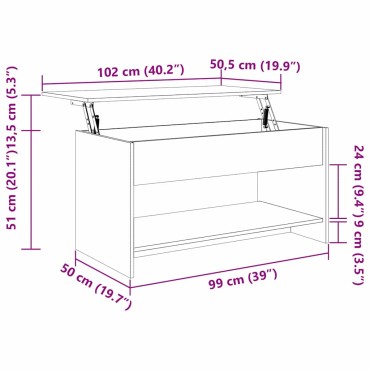vidaXL Τραπεζάκι σαλονιού Artisan Oak 80x50,5x41,5 εκ 1 τεμ.