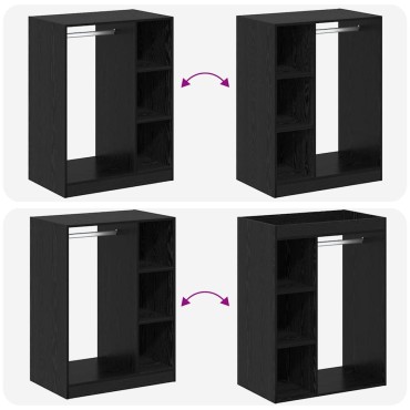 vidaXL Ντουλάπι Μαύρη Δρυς 77 x 48 x 102 cm Επεξεργασμένο Ξύλο