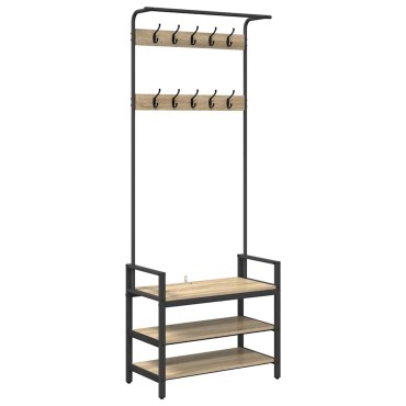 vidaXL Κρεμάστρα Δρύς Sonoma 75 x 34 x 184 εκ Επεξεργασμένο ξύλο
