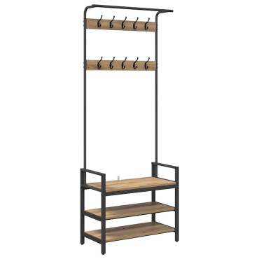 vidaXL Κρεμάστρα Artisan Oak 75 x 34 x 184 εκ Επεξεργασμένο ξύλο