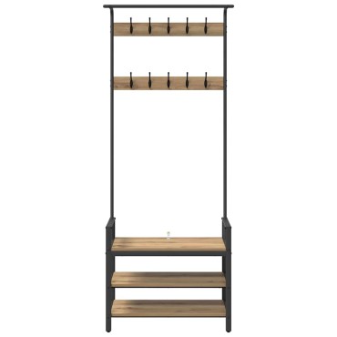 vidaXL Κρεμάστρα Artisan Oak 75 x 34 x 184 εκ Επεξεργασμένο ξύλο