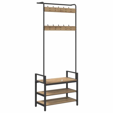 vidaXL Κρεμάστρα Artisan Oak 75 x 34 x 184 εκ Επεξεργασμένο ξύλο