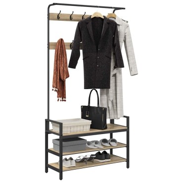 vidaXL Κρεμάστρα Δρύς Sonoma 95 x 34 x 184 εκ Επεξεργασμένο ξύλο