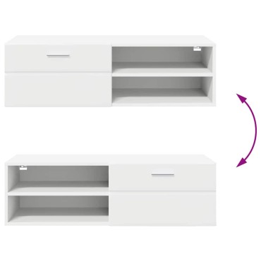 vidaXL Ξύλινο Ντουλάπι 100,5x39x30cm Λευκό Επεξεργασμένο Ξύλο