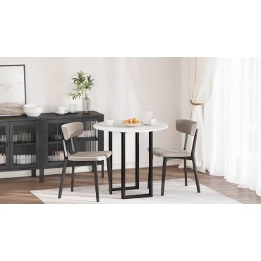 vidaXL Καπάκι τραπεζιού 80x1,5cm Γύρος Επεξεργασμένο Ξύλο Λευκό