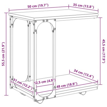 vidaXL Τραπεζάκι Πλευράς Artisan Oak 50x35x55.5cm 1 τεμ.