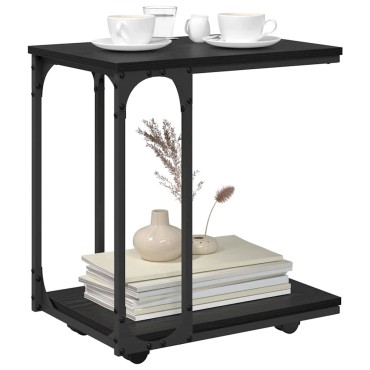 vidaXL Τραπεζάκι Πλευράς Μαύρη Οξυά 50x35x55.5cm 1 τεμ.