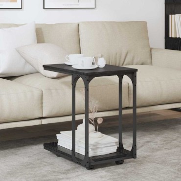 vidaXL Τραπεζάκι Πλευράς Μαύρη Οξυά 50x35x55.5cm 1 τεμ.