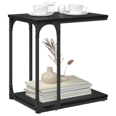 vidaXL Τραπεζάκι Πλευράς Μαύρη Οξυά 50x35x52cm Επεξεργασμένο Ξύλο 1 τεμ.