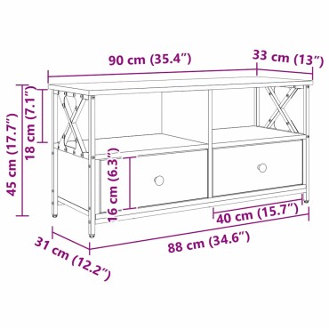 vidaXL Ντουλάπι TV 90x33x45cm Artisan Oak