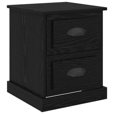 vidaXL Κομοδίνο Μαύρη Οξυά 39x39x47.5cm Επεξεργασμένο Ξύλο 1 τεμ.