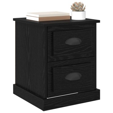 vidaXL Κομοδίνο Μαύρη Οξυά 39x39x47.5cm Επεξεργασμένο Ξύλο 1 τεμ.