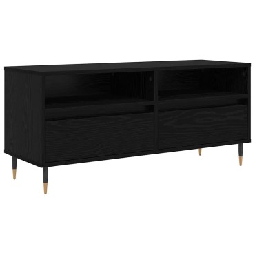 vidaXL Ντουλάπι TV με συρτάρι Μαύρη Οξυά 100x34,5x44,5cm