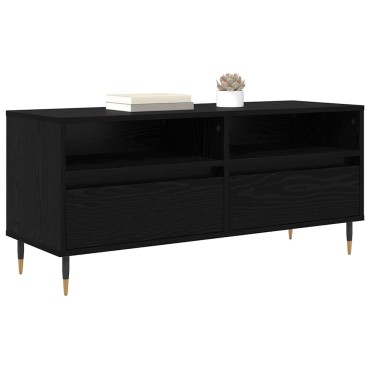vidaXL Ντουλάπι TV με συρτάρι Μαύρη Οξυά 100x34,5x44,5cm