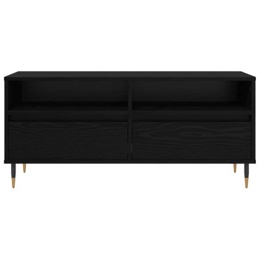 vidaXL Ντουλάπι TV με συρτάρι Μαύρη Οξυά 100x34,5x44,5cm