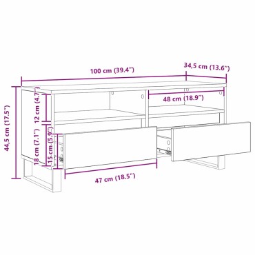 vidaXL Ντουλάπι TV 100x34,5x44,5cm Artisan Oak