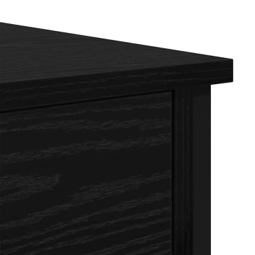 vidaXL Κομοδίνο 2 τεμ. Μαύρη Οξυά 34x35,5x45cm Επεξεργασμένο Ξύλο