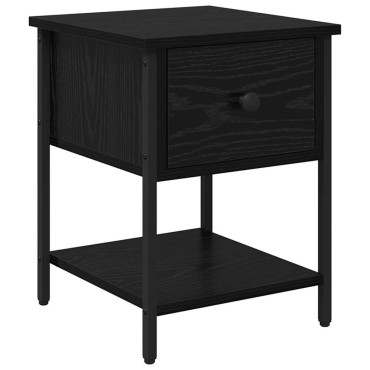 vidaXL Κομοδίνο 2 τεμ. Μαύρη Οξυά 34x35,5x45cm Επεξεργασμένο Ξύλο