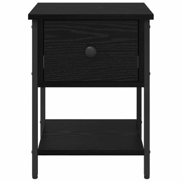 vidaXL Κομοδίνο 2 τεμ. Μαύρη Οξυά 34x35,5x45cm Επεξεργασμένο Ξύλο