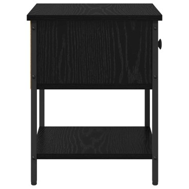 vidaXL Κομοδίνο 2 τεμ. Μαύρη Οξυά 34x35,5x45cm Επεξεργασμένο Ξύλο