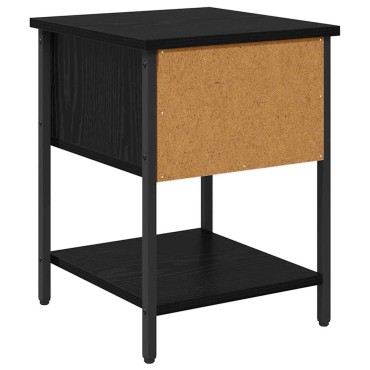 vidaXL Κομοδίνο 2 τεμ. Μαύρη Οξυά 34x35,5x45cm Επεξεργασμένο Ξύλο