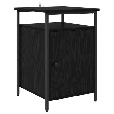 vidaXL Κομοδίνο Μαύρη Οξυά 40x42x60cm Επεξεργασμένο Ξύλο 1 τεμ.