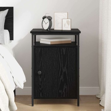 vidaXL Κομοδίνο Μαύρη Οξυά 40x42x60cm Επεξεργασμένο Ξύλο 1 τεμ.