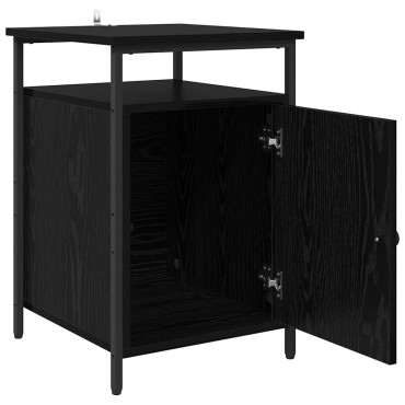vidaXL Κομοδίνο Μαύρη Οξυά 40x42x60cm Επεξεργασμένο Ξύλο 1 τεμ.