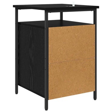 vidaXL Κομοδίνο Μαύρη Οξυά 40x42x60cm Επεξεργασμένο Ξύλο 1 τεμ.