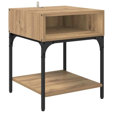 vidaXL Κομοδίνο Artisan Oak 40x40x50cm Επεξεργασμένο Ξύλο 1 τεμ.