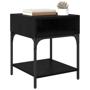vidaXL Κομοδίνο Μαύρη Οξυά 40x40x50cm Επεξεργασμένο Ξύλο 1 τεμ.
