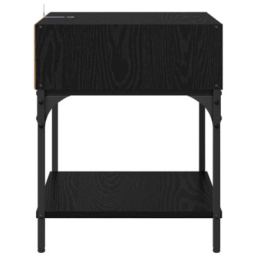 vidaXL Κομοδίνο Μαύρη Οξυά 40x40x50cm Επεξεργασμένο Ξύλο 1 τεμ.