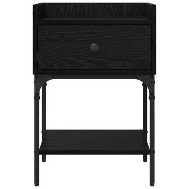 vidaXL Κομοδίνο Μαύρη Οξυά 40x29x60cm Επεξεργασμένο Ξύλο 1 τεμ.