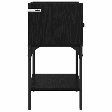 vidaXL Κομοδίνο Μαύρη Οξυά 40x29x60cm Επεξεργασμένο Ξύλο 1 τεμ.