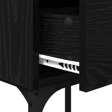 vidaXL Κομοδίνο Μαύρη Οξυά 40x29x60cm Επεξεργασμένο Ξύλο 1 τεμ.