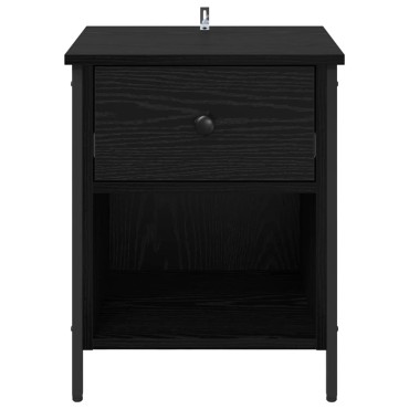 vidaXL Κομοδίνο Μαύρη Οξυά 40x42x50cm Επεξεργασμένο Ξύλο 1 τεμ.