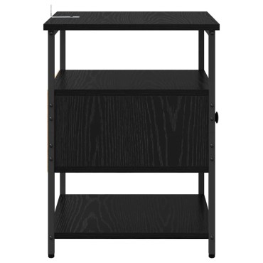vidaXL Κομοδίνο Μαύρη Οξυά 40x42x56cm Επεξεργασμένο Ξύλο 1 τεμ.