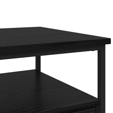 vidaXL Κομοδίνο Μαύρη Οξυά 40x42x56cm Επεξεργασμένο Ξύλο 1 τεμ.